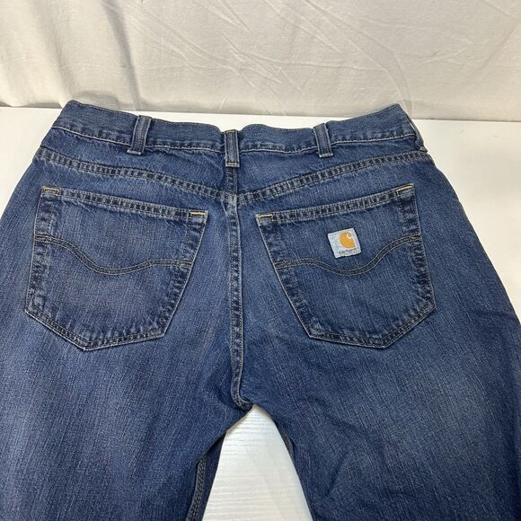 Carhartt Jeans Loose Fit Straight Mens 34/32 Blue Cotton Distressed - Picture 2 of 8